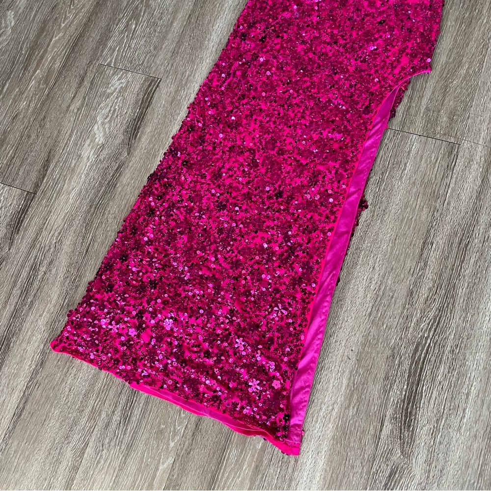 Mac Duggal Pink Sequin Maxi Dress - Picture 10 of 16